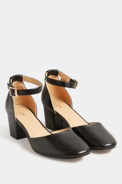 M&Co Lts Lts Black Two Part Block Heel Court Shoes In Standard Fit>Women Heels