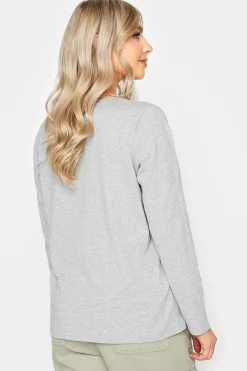 M&Co Grey V-Neck Long Sleeve T-Shirt><noscript><img width=