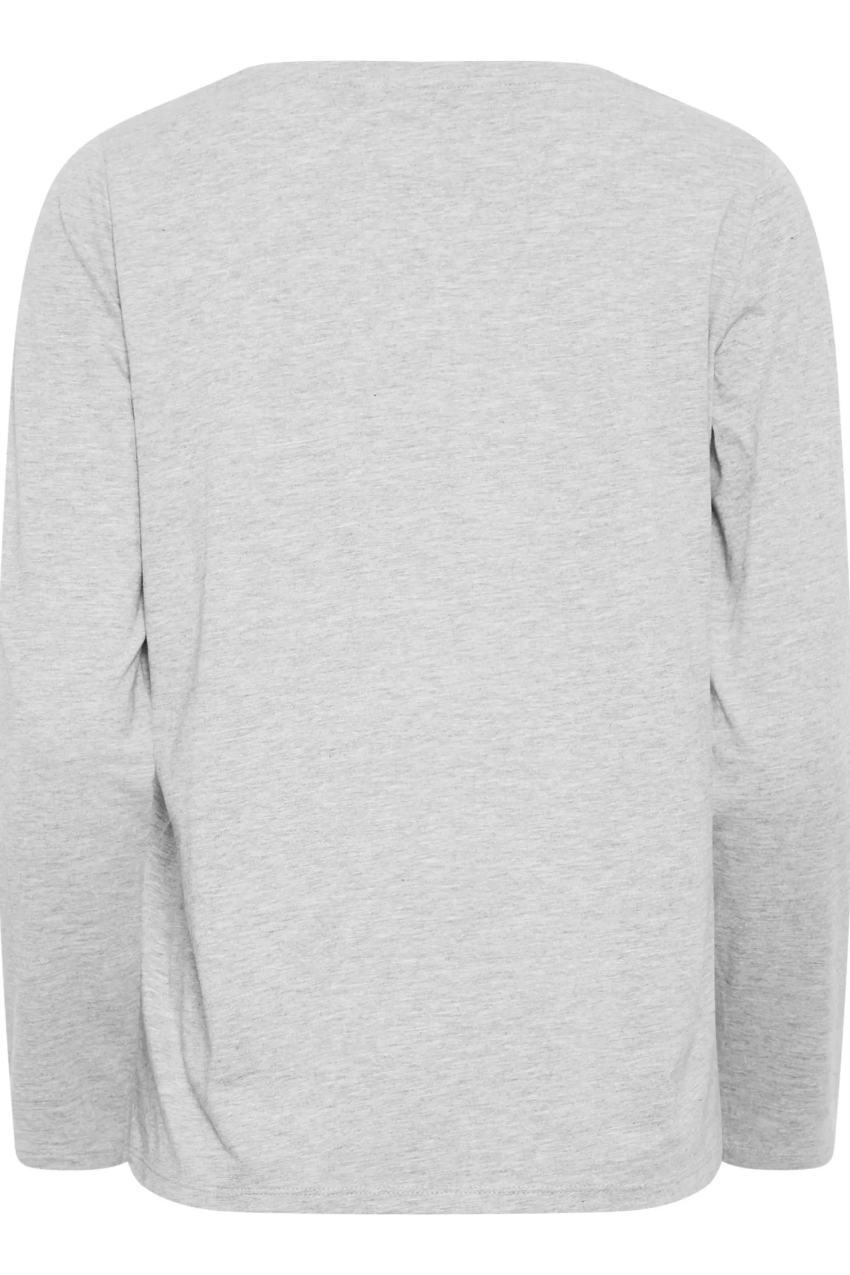 M&Co Grey V-Neck Long Sleeve T-Shirt>Women T-Shirts