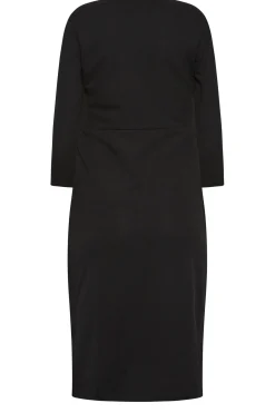 M&Co Petites Petite Black Scuba Dress>Women Midi Dresses
