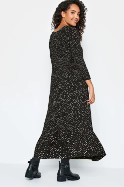 M&Co Petites Petite Black Spot Print Midi Dress><noscript><img width=
