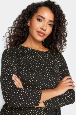 M&Co Petites Petite Black Spot Print Midi Dress><noscript><img width=