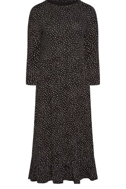 M&Co Petites Petite Black Spot Print Midi Dress><noscript><img width=