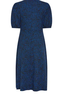 M&Co Petites Petite Cobalt Blue Dalmatian Print Midi Dress>Women Midi Dresses