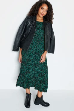 M&Co Petites Petite Green Ditsy Floral Print Midi Dress>Women Midi Dresses