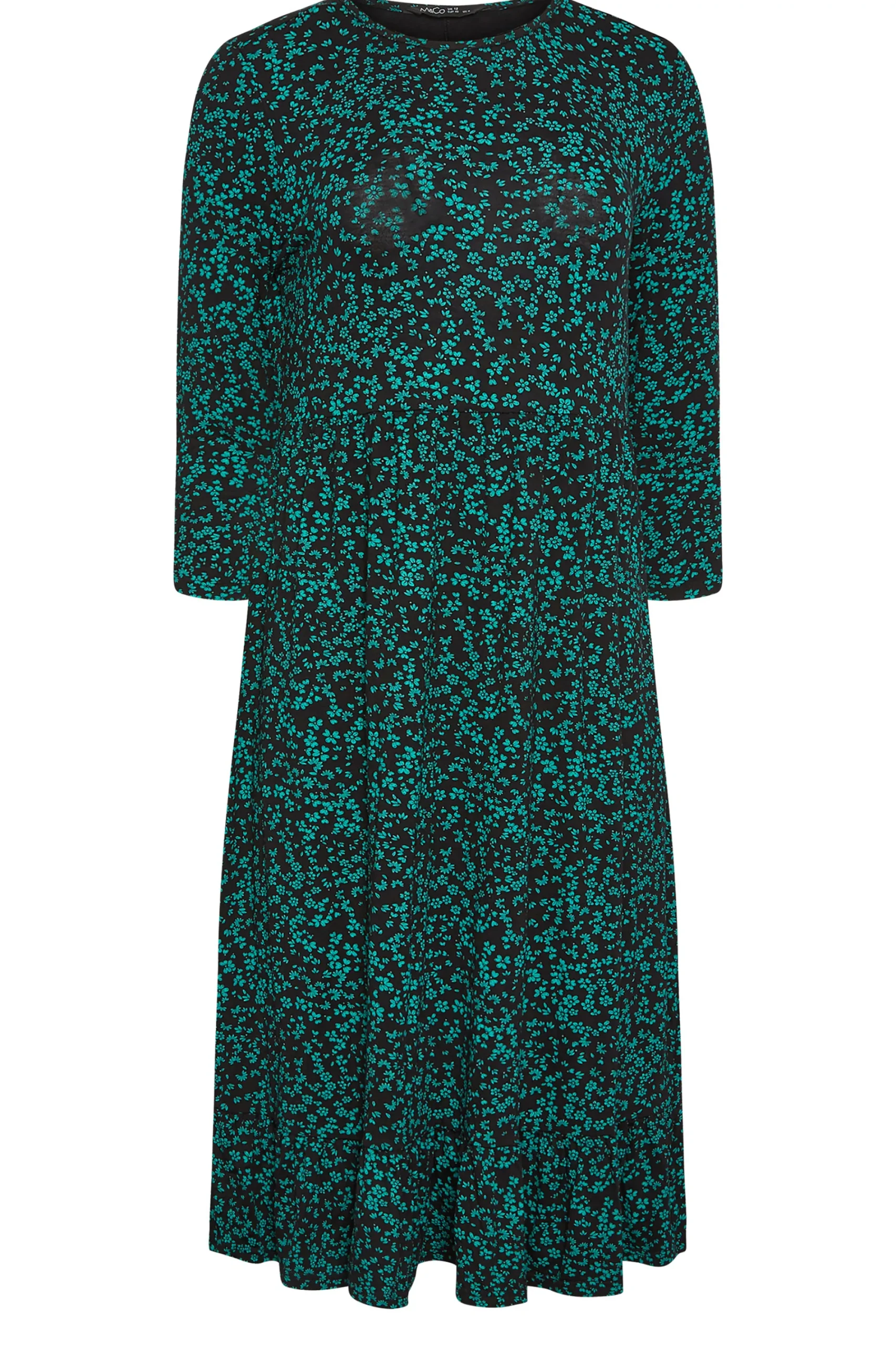 M&Co Petites Petite Green Ditsy Floral Print Midi Dress>Women Midi Dresses