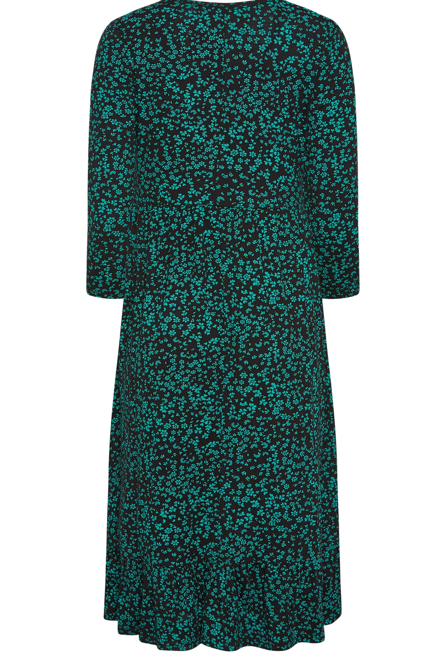 M&Co Petites Petite Green Ditsy Floral Print Midi Dress>Women Midi Dresses