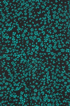 M&Co Petites Petite Green Ditsy Floral Print Top>Women Long Sleeve Tops