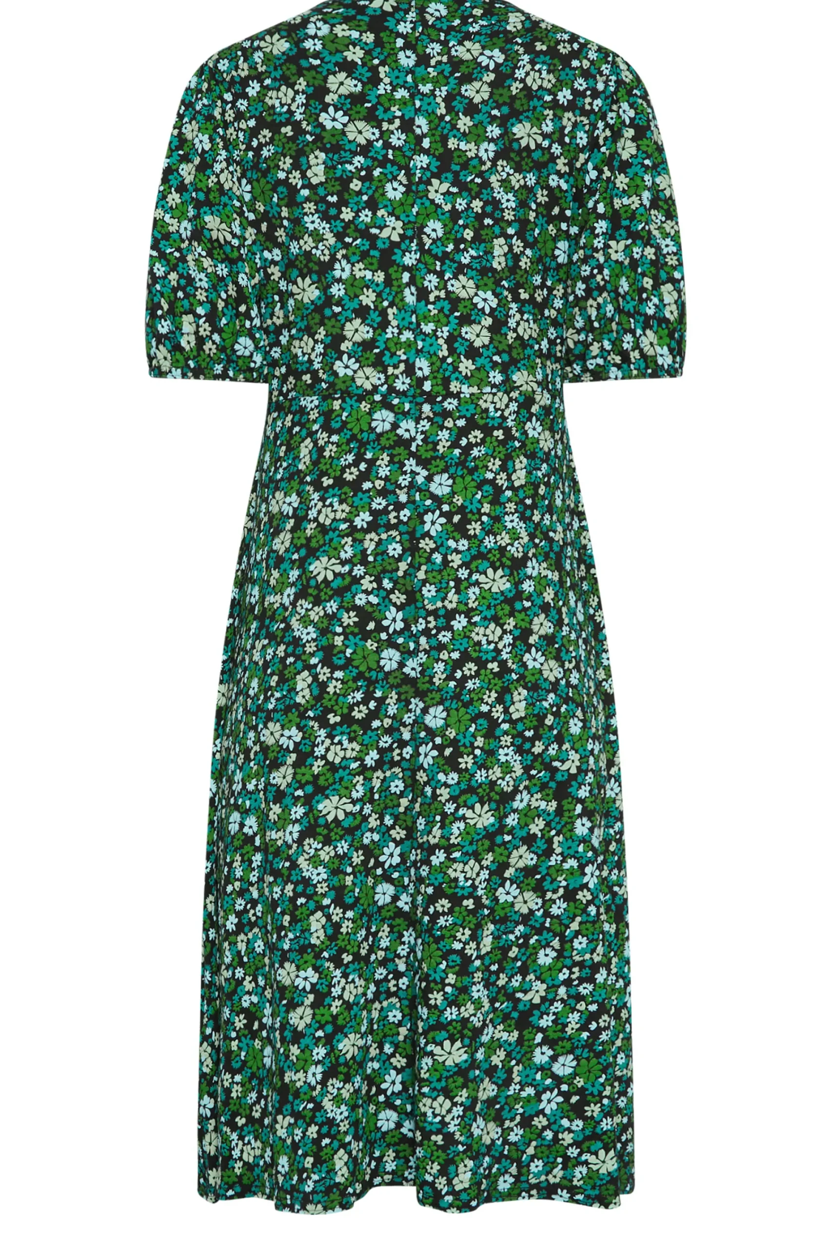 M&Co Petites Petite Green Ditsy Floral Print Midi Dress>Women Midi Dresses