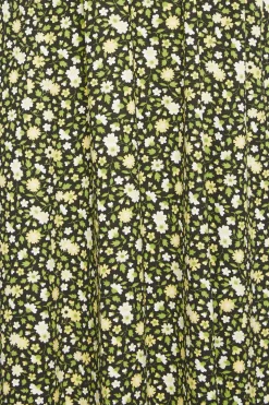M&Co Petites Petite Green & Yellow Ditsy Floral Print Dress>Women Midi Dresses