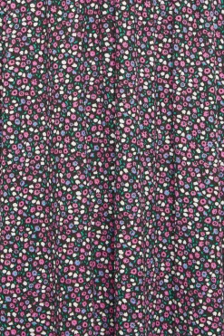 M&Co Petites Petite Purple Ditsy Floral Print Dress>Women Midi Dresses