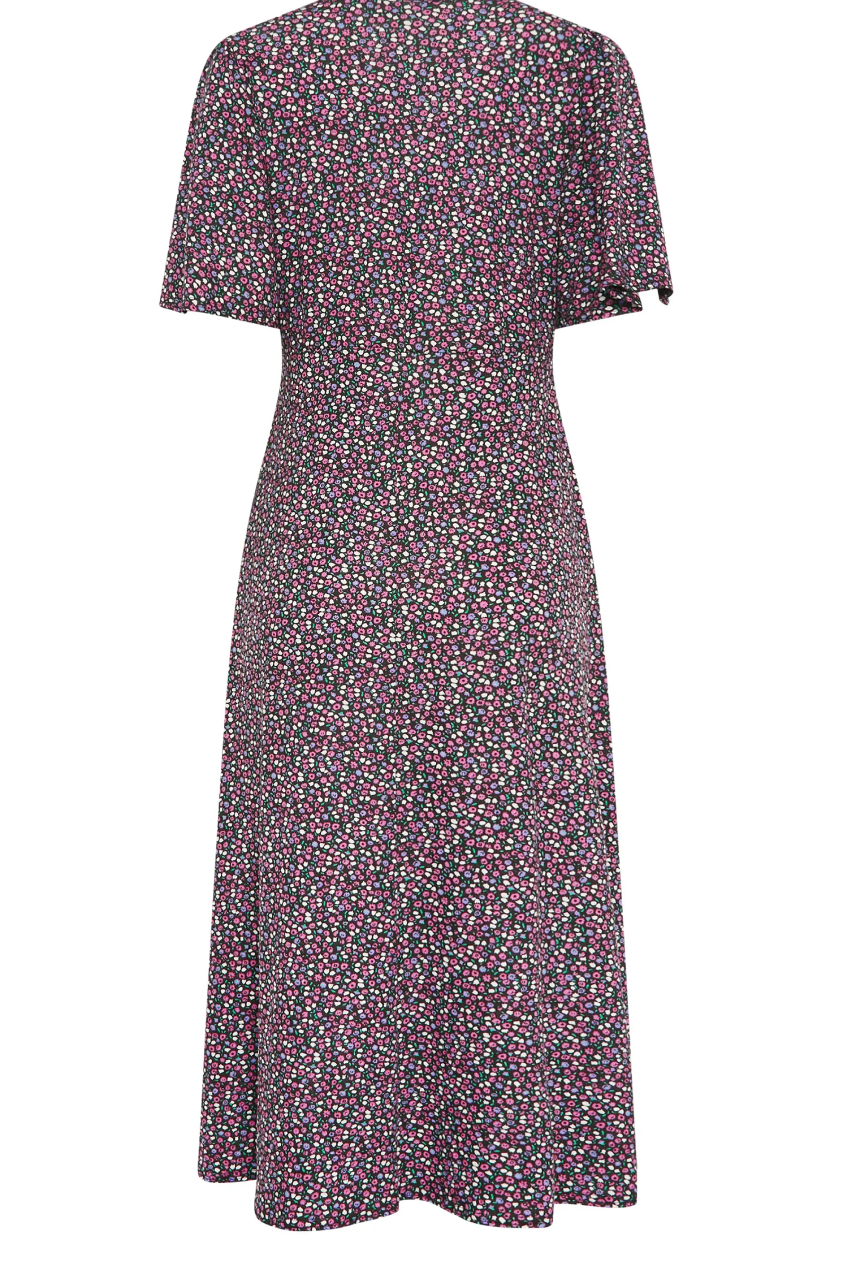 M&Co Petites Petite Purple Ditsy Floral Print Dress>Women Midi Dresses