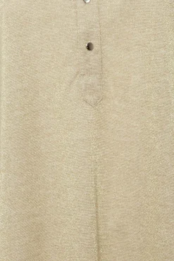 M&Co Womens Beige Brown Glitter Half Placket Shirt><noscript><img width=