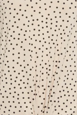 M&Co Womens Beige Brown Spot Print Tie Detail T-Shirt><noscript><img width=