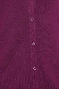 M&Co Womens Berry Red Ribbed Shoulder Cardigan><noscript><img width=