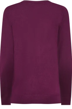 M&Co Womens Berry Red Ribbed Shoulder Cardigan><noscript><img width=