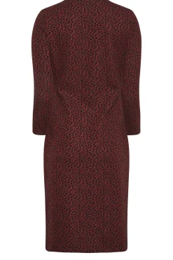 M&Co Womens Berry Red Animal Jacquard Shift Dress>Women Midi Dresses