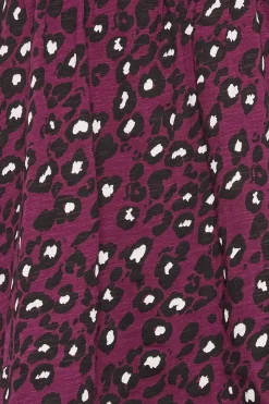 M&Co Womens Berry Red Animal Print Cotton Henley Top><noscript><img width=