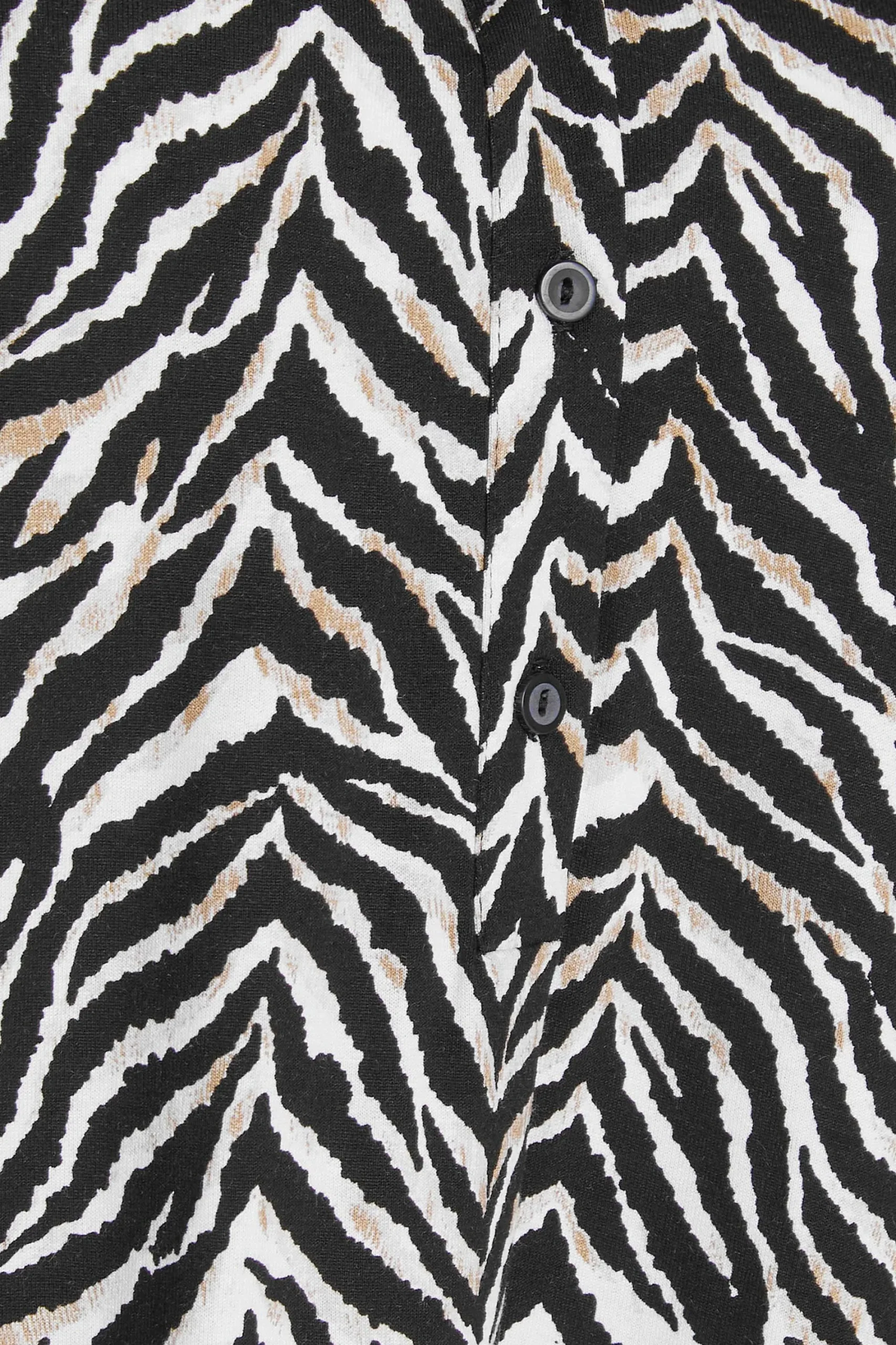 M&Co Womens Black & Brown Animal Print Half Placket Jersey Shirt>Women Shirts