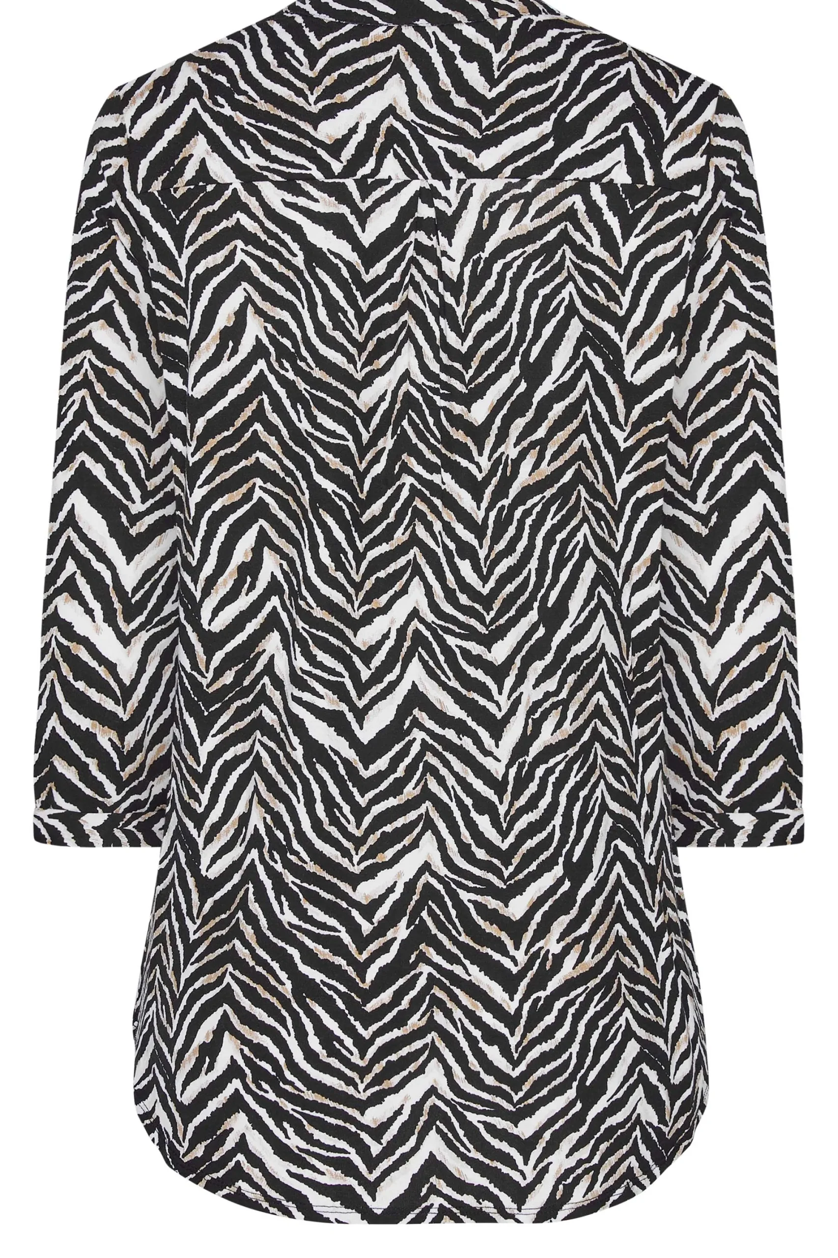 M&Co Womens Black & Brown Animal Print Half Placket Jersey Shirt>Women Shirts