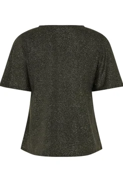 M&Co Womens Black & Gold Angel Sleeve Wrap Top><noscript><img width=