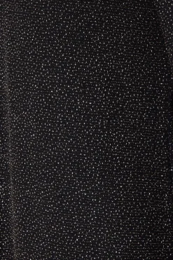 M&Co Womens Black & Gold Shimmer Bell Sleeve Dress><noscript><img width=