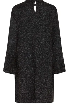M&Co Womens Black & Gold Shimmer Bell Sleeve Dress><noscript><img width=