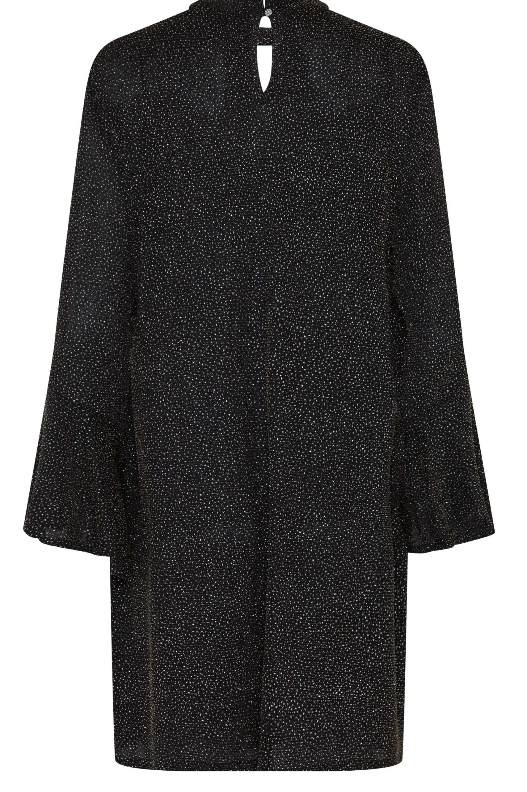 M&Co Womens Black & Gold Shimmer Bell Sleeve Dress>Women Midi Dresses