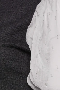 M&Co Womens Black & Grey Contrast Sleeve Blouse><noscript><img width=