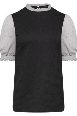 M&Co Womens Black & Grey Contrast Sleeve Blouse><noscript><img width=