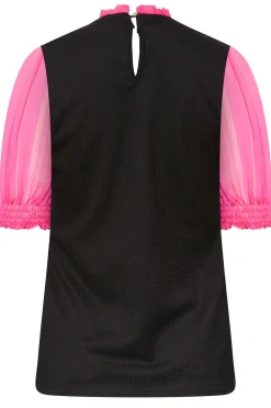 M&Co Womens Black & Pink Contrast Sleeve Blouse><noscript><img width=