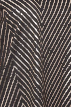 M&Co Womens Black & Rose Gold Chevron Angel Sleeve Blouse><noscript><img width=