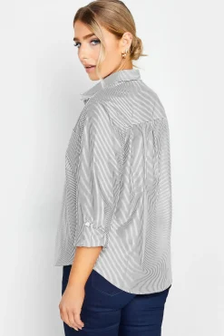 M&Co Womens Black & White Striped Shirt><noscript><img width=