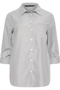 M&Co Womens Black & White Striped Shirt><noscript><img width=