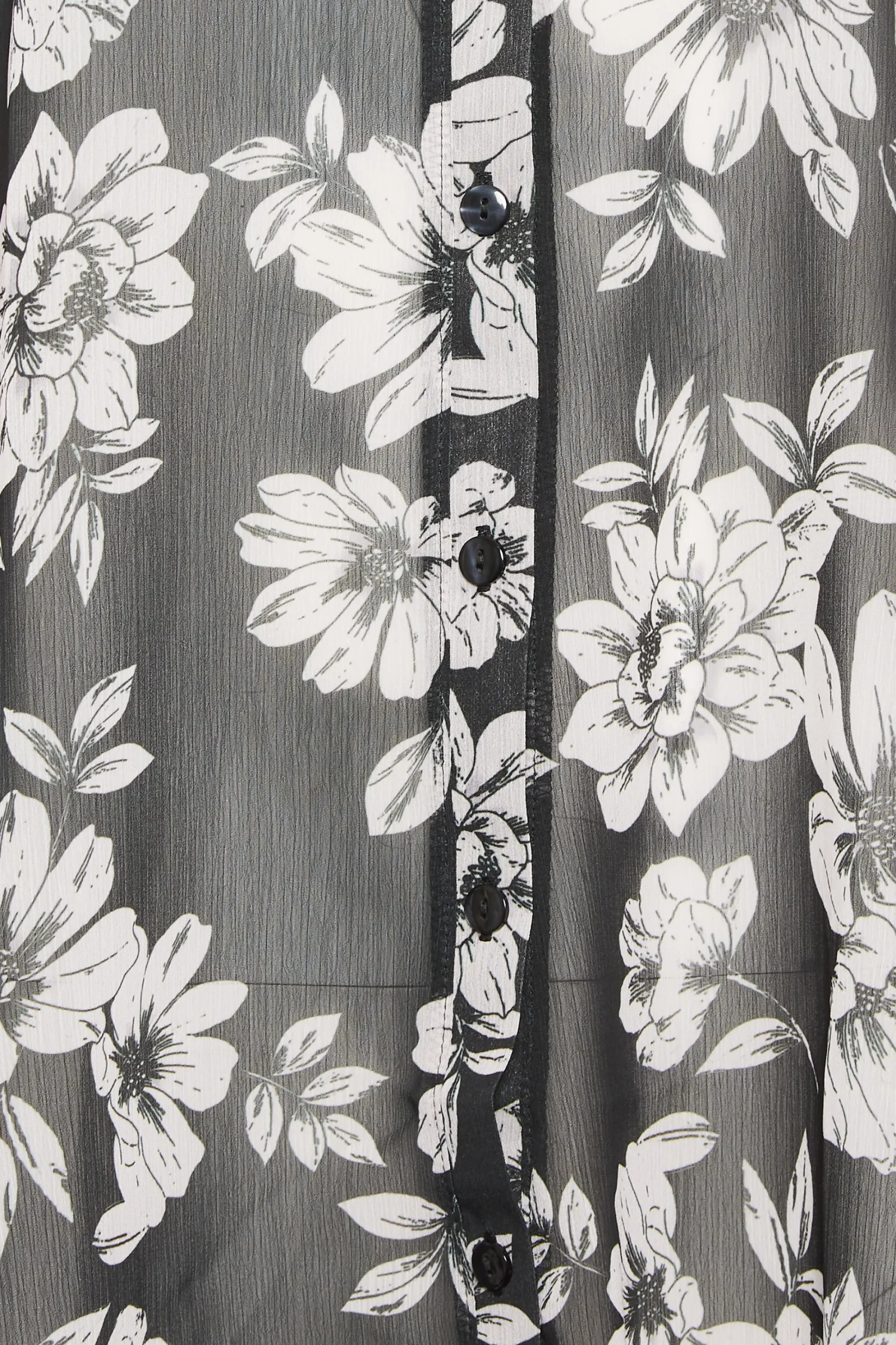M&Co Womens Black & White Floral Print Longline Shirt>Women Blouses