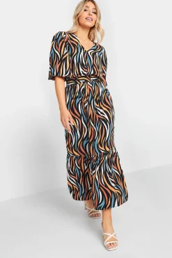 M&Co Womens Black Abstract Print Maxi Dress>Women Maxi Dresses