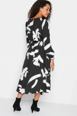 M&Co Womens Black Abstract Print Smock Dress><noscript><img width=