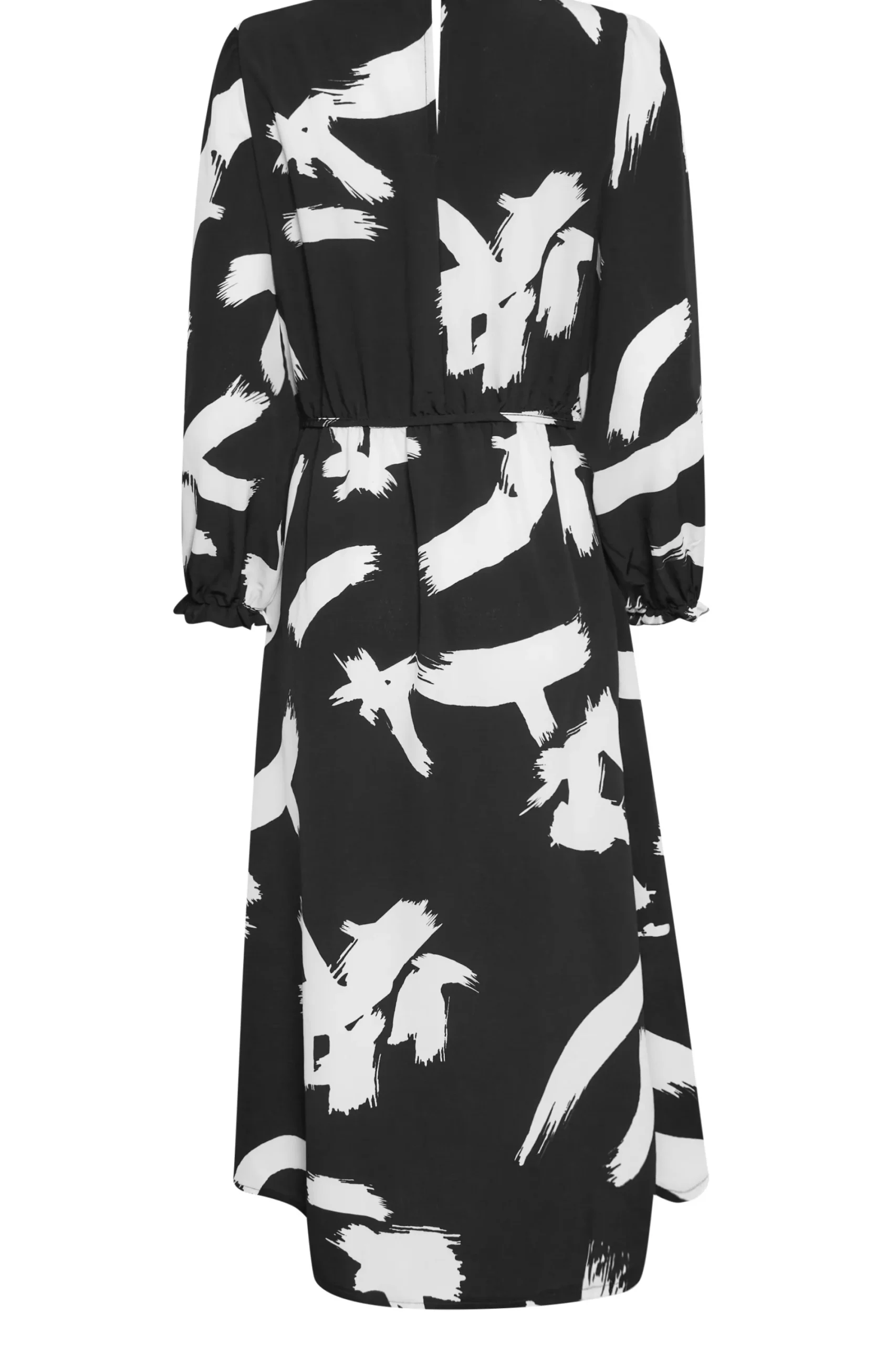 M&Co Womens Black Abstract Print Smock Dress>Women Midi Dresses