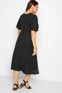 M&Co Womens Black Angel Sleeve Split Hem Midi Dress><noscript><img width=