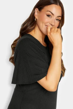 M&Co Womens Black Angel Sleeve Split Hem Midi Dress><noscript><img width=