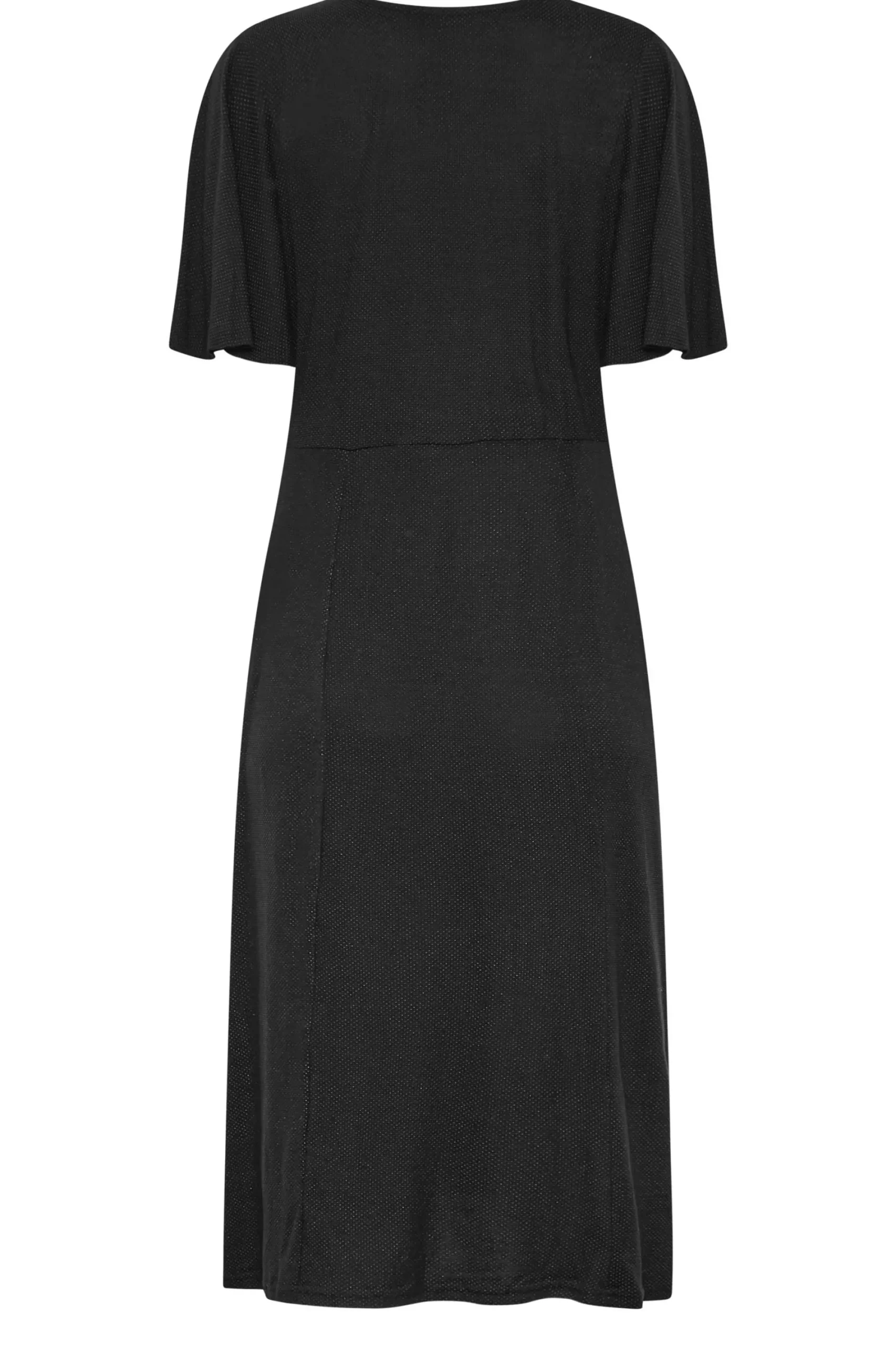 M&Co Womens Black Angel Sleeve Split Hem Midi Dress>Women Wedding Guest Dresses