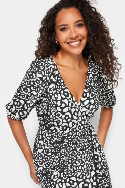 M&Co Womens Black Animal Print Wrap Dress><noscript><img width=