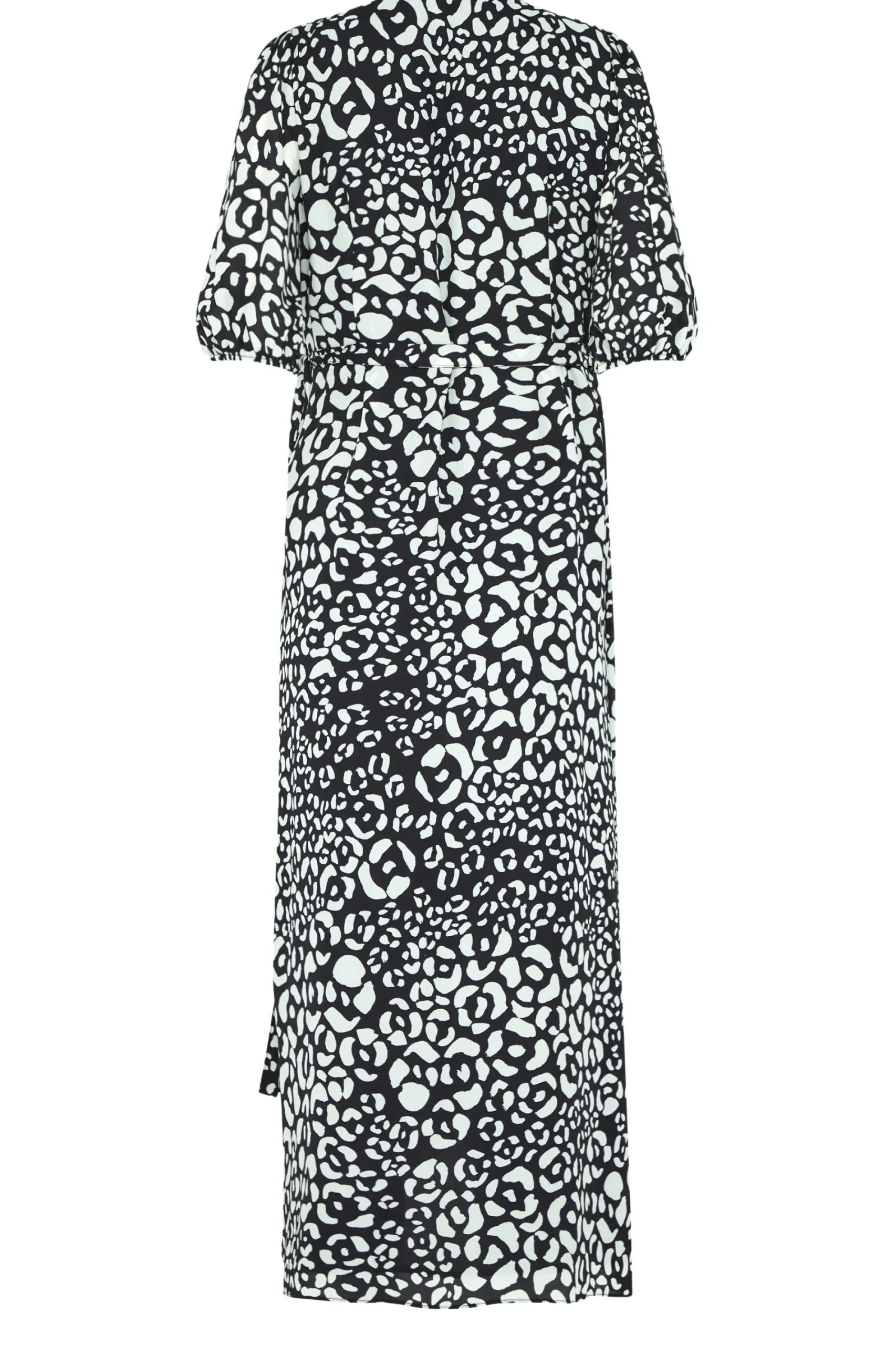 M&Co Womens Black Animal Print Wrap Dress>Women Midi Dresses