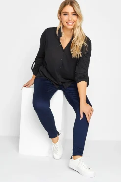 M&Co Womens Black Cotton Shirt>Women Shirts