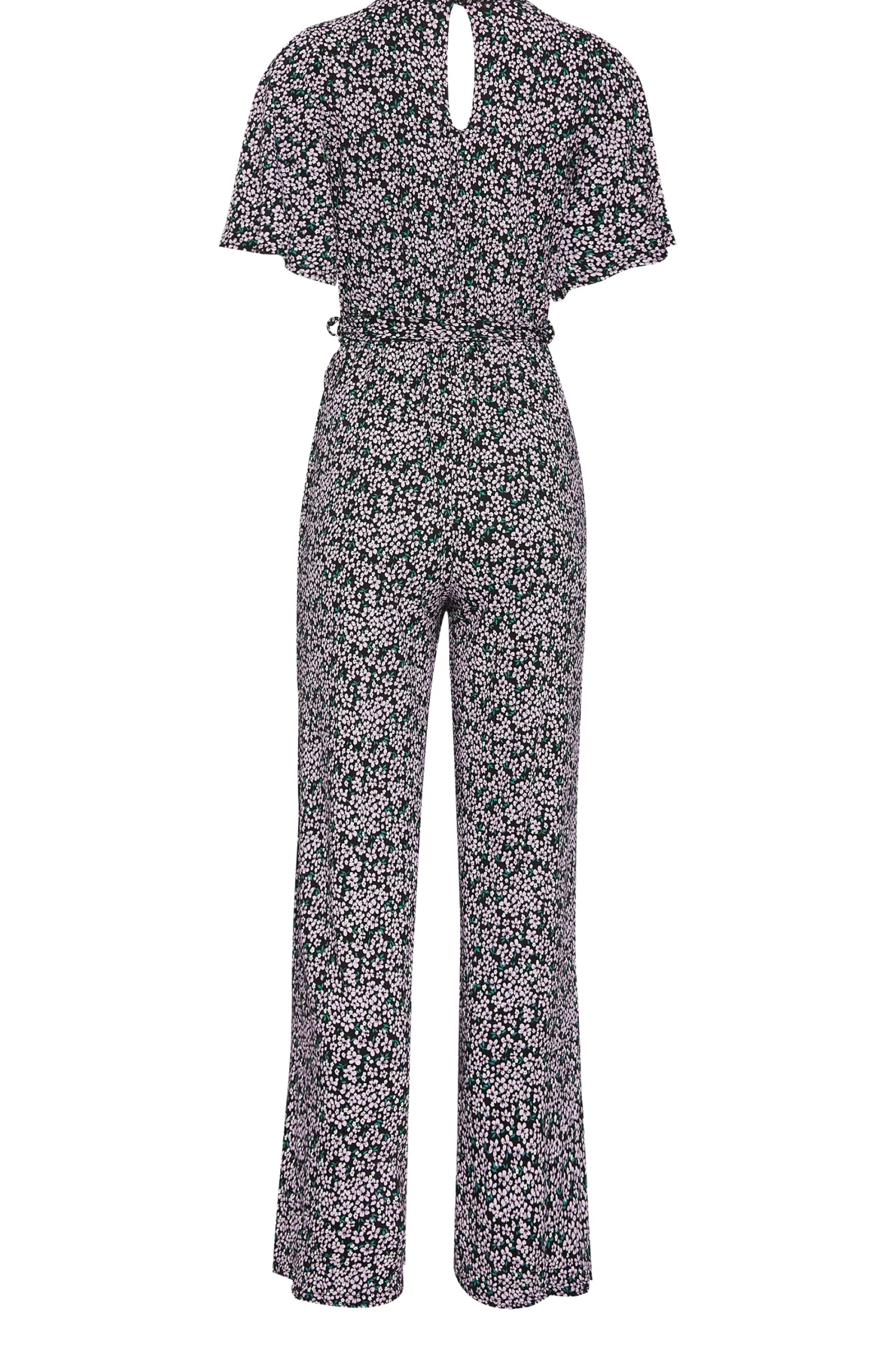 M&Co Womens Black Ditsy Print Wrap Wide Leg Jumpsuit>Women Maxi Dresses