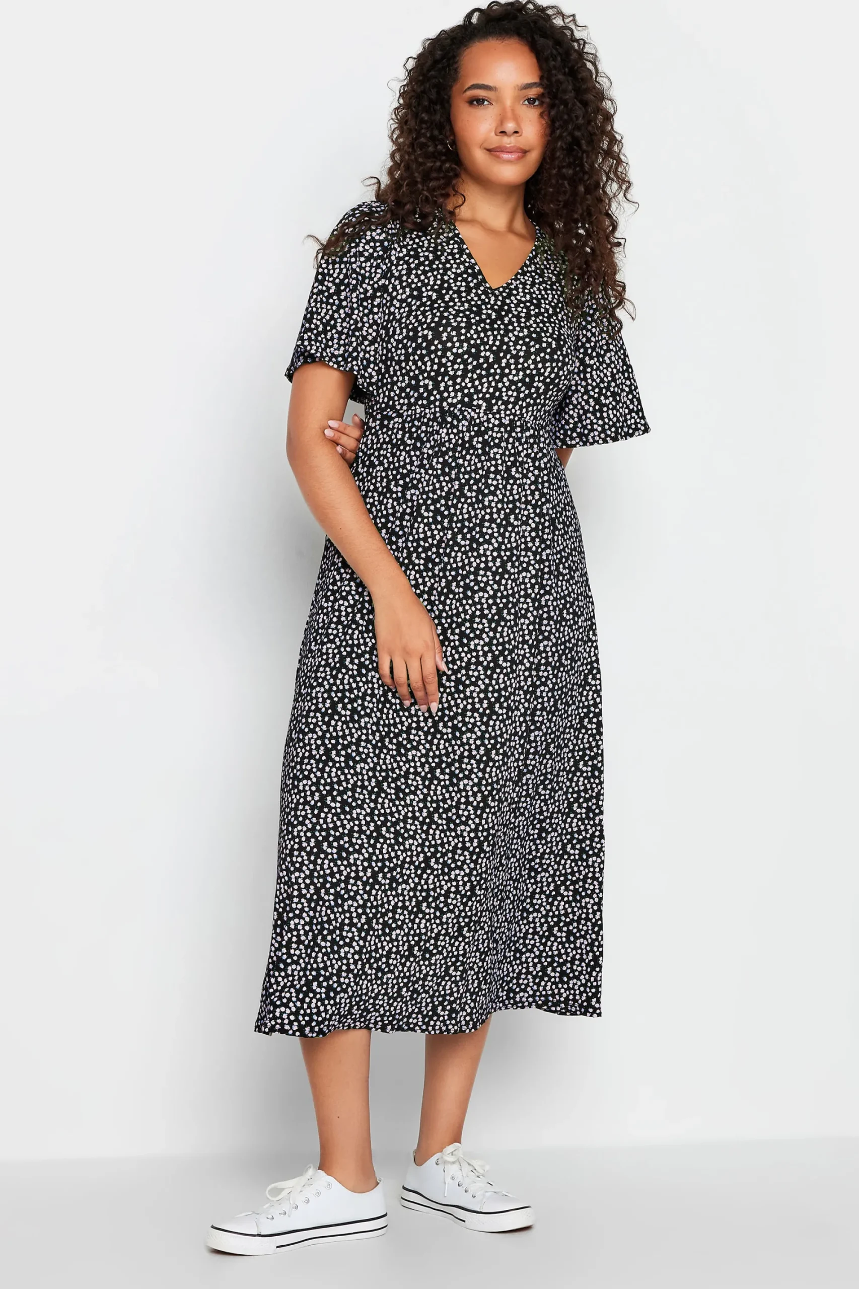 M&Co Womens Black Ditsy Floral Print Maxi Dress>Women Maxi Dresses