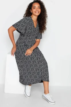 M&Co Womens Black Ditsy Floral Print Maxi Dress>Women Maxi Dresses