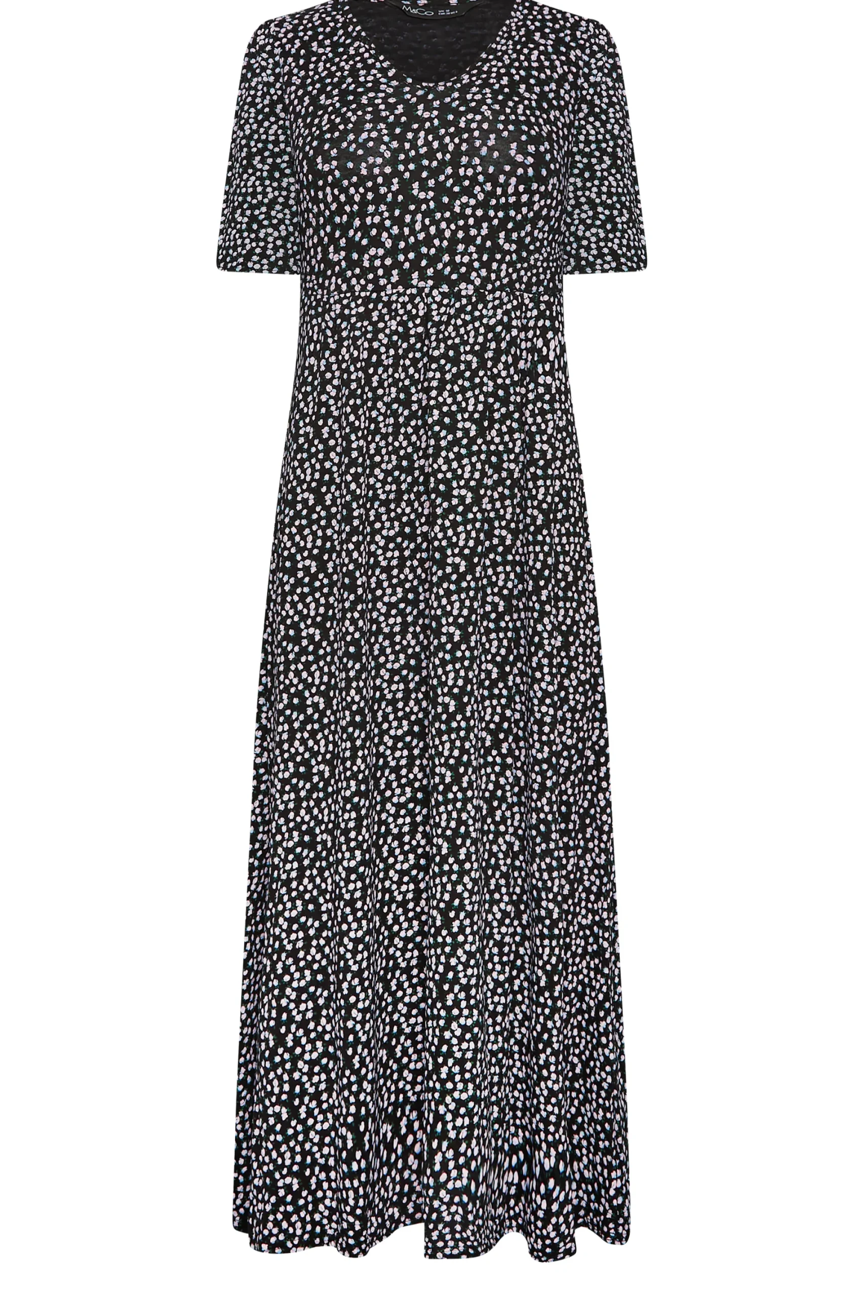 M&Co Womens Black Ditsy Floral Print Maxi Dress>Women Maxi Dresses