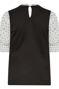 M&Co Womens Black Dobby Sleeve Contrast Blouse><noscript><img width=