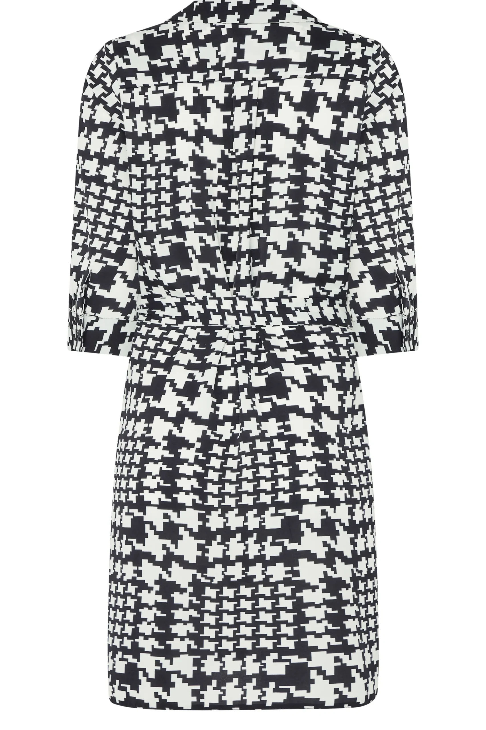 M&Co Womens Black Dogtooth Tunic Dress Shirt>Women Shirt Dresses